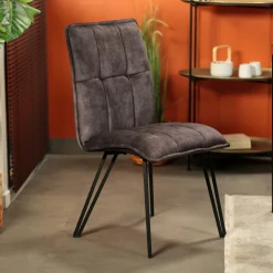 Chaise de salle à manger gris anthracite avec pieds épingle (lot de 2) MALMOE