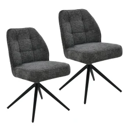 Chaise de salle à manger gris chiné pivotante (x2) LUGANO