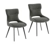 Chaise de salle à manger grise en tissu (lot de 2) LUGANO