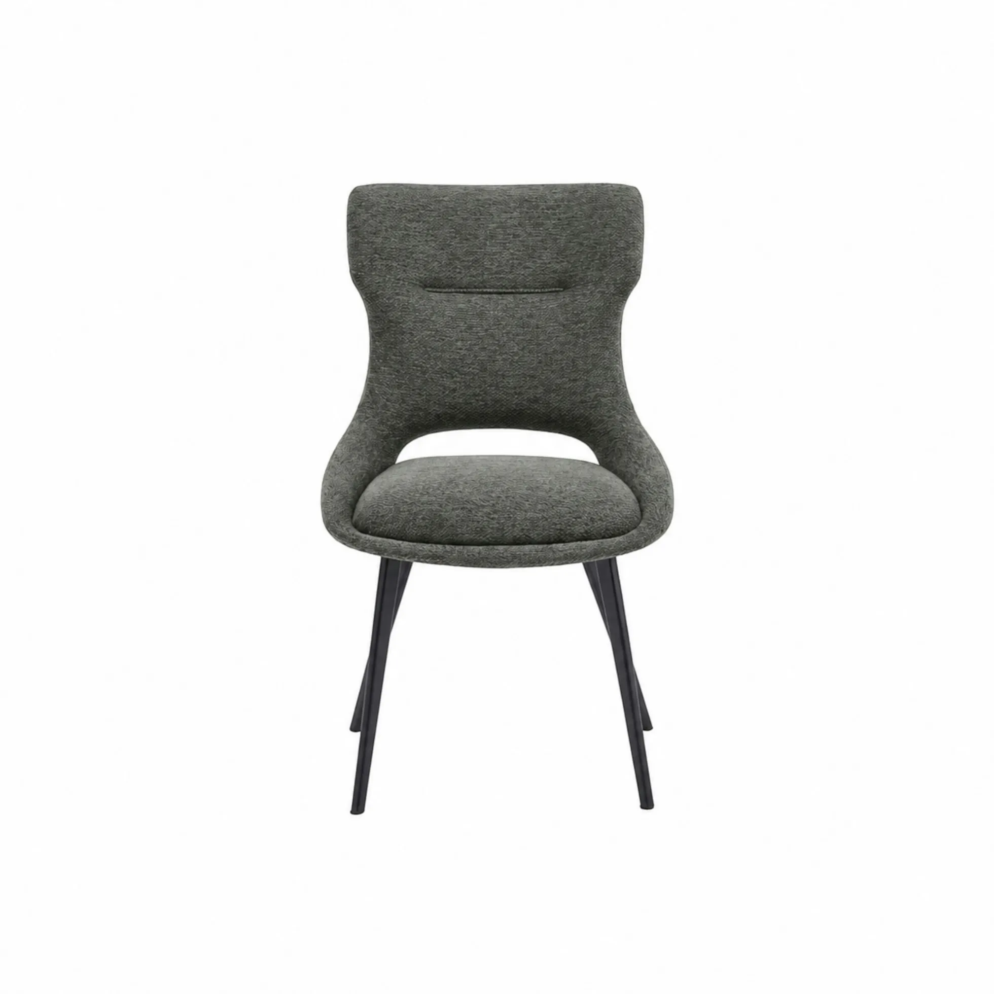Chaise de salle à manger grise en tissu (lot de 2) LUGANO
