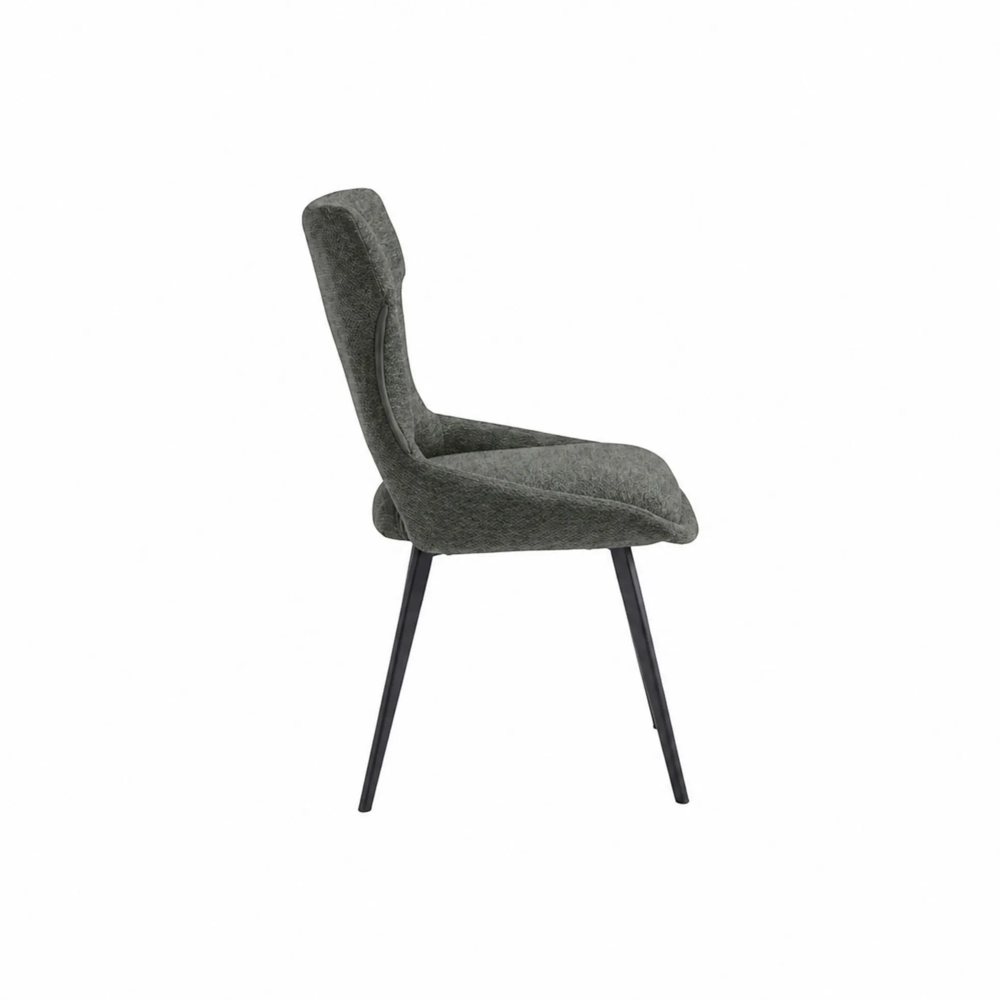 Chaise de salle à manger grise en tissu (lot de 2) LUGANO