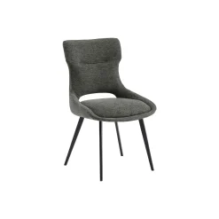 Chaise de salle à manger grise en tissu (lot de 2) LUGANO