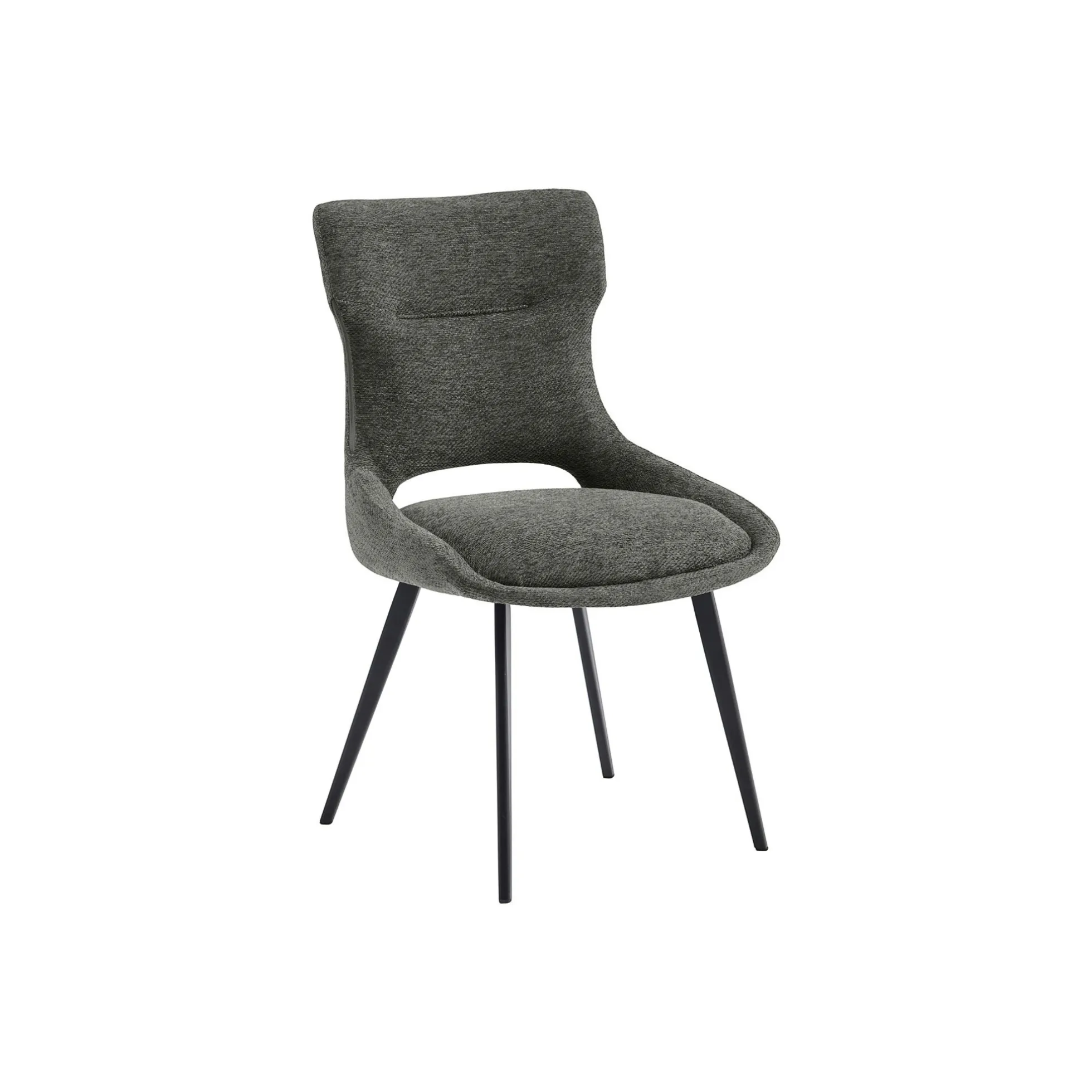 Chaise de salle à manger grise en tissu (lot de 2) LUGANO