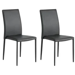 Chaise de salle à manger grise moderne (lot de 2) LORA