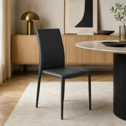 Chaise de salle à manger grise moderne (lot de 2) LORA