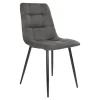 Chaise de salle à manger grise motif damier (lot de 2) TARAZ