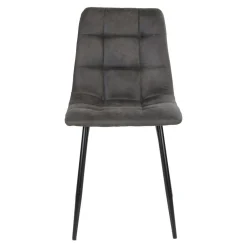 Chaise de salle à manger grise motif damier (lot de 2) TARAZ