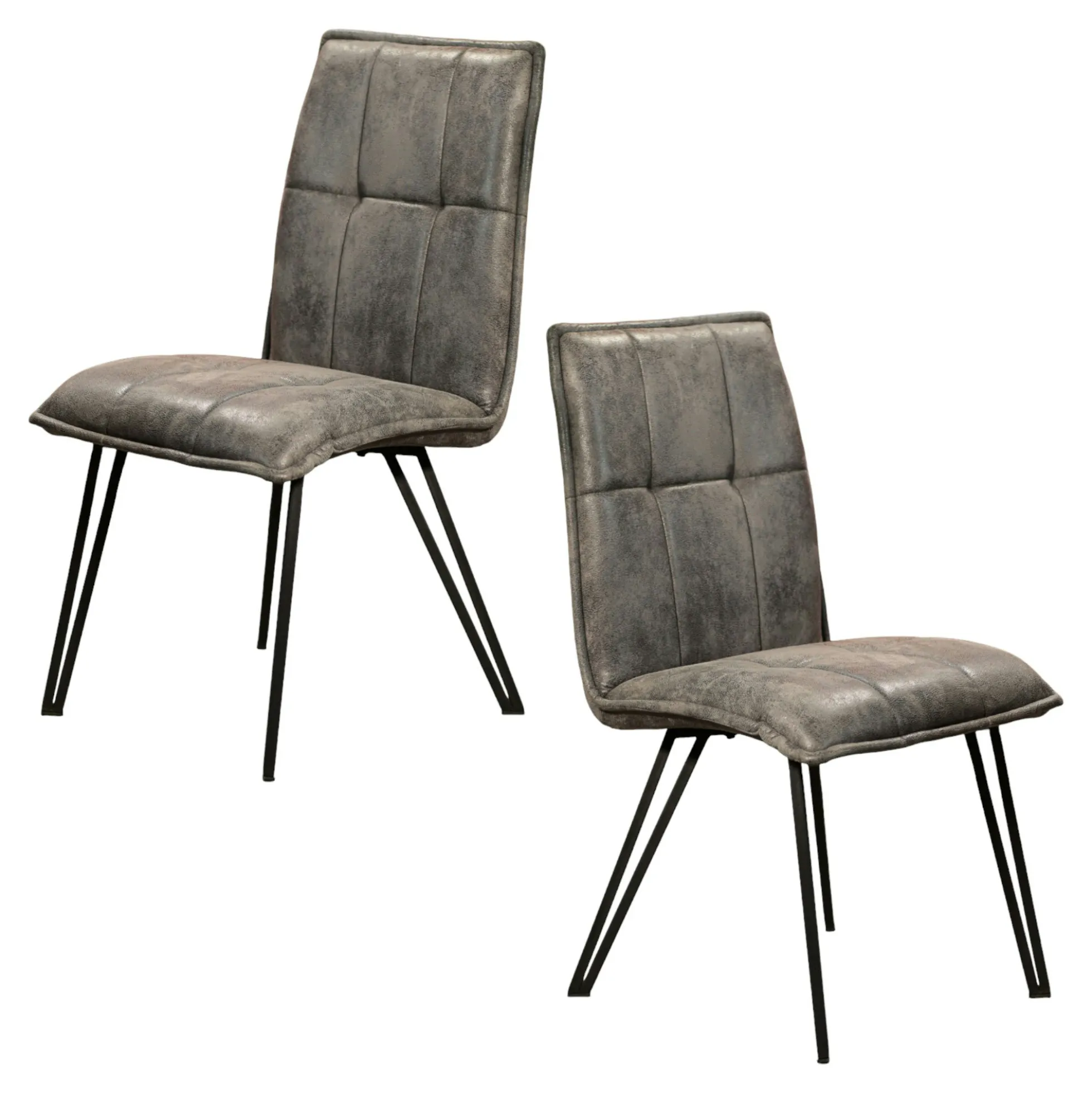 Chaise de salle à manger gris sombre avec pieds épingle (lot de 2) MALMOE
