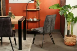 Chaise de salle à manger gris sombre avec pieds épingle (lot de 2) MALMOE