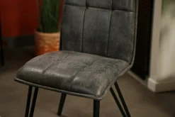 Chaise de salle à manger gris sombre avec pieds épingle (lot de 2) MALMOE