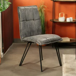 Chaise de salle à manger gris sombre avec pieds épingle (lot de 2) MALMOE