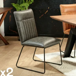 Chaise de salle à manger gris used OKA (lot de 2)