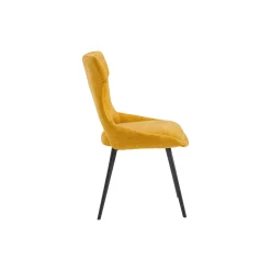 Chaise de salle à manger jaune en tissu (lot de 2) LUGANO