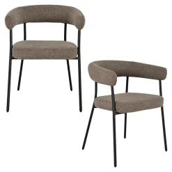 Chaise de salle à manger marron avec dossier bandeau (lot de 2) BERLIN