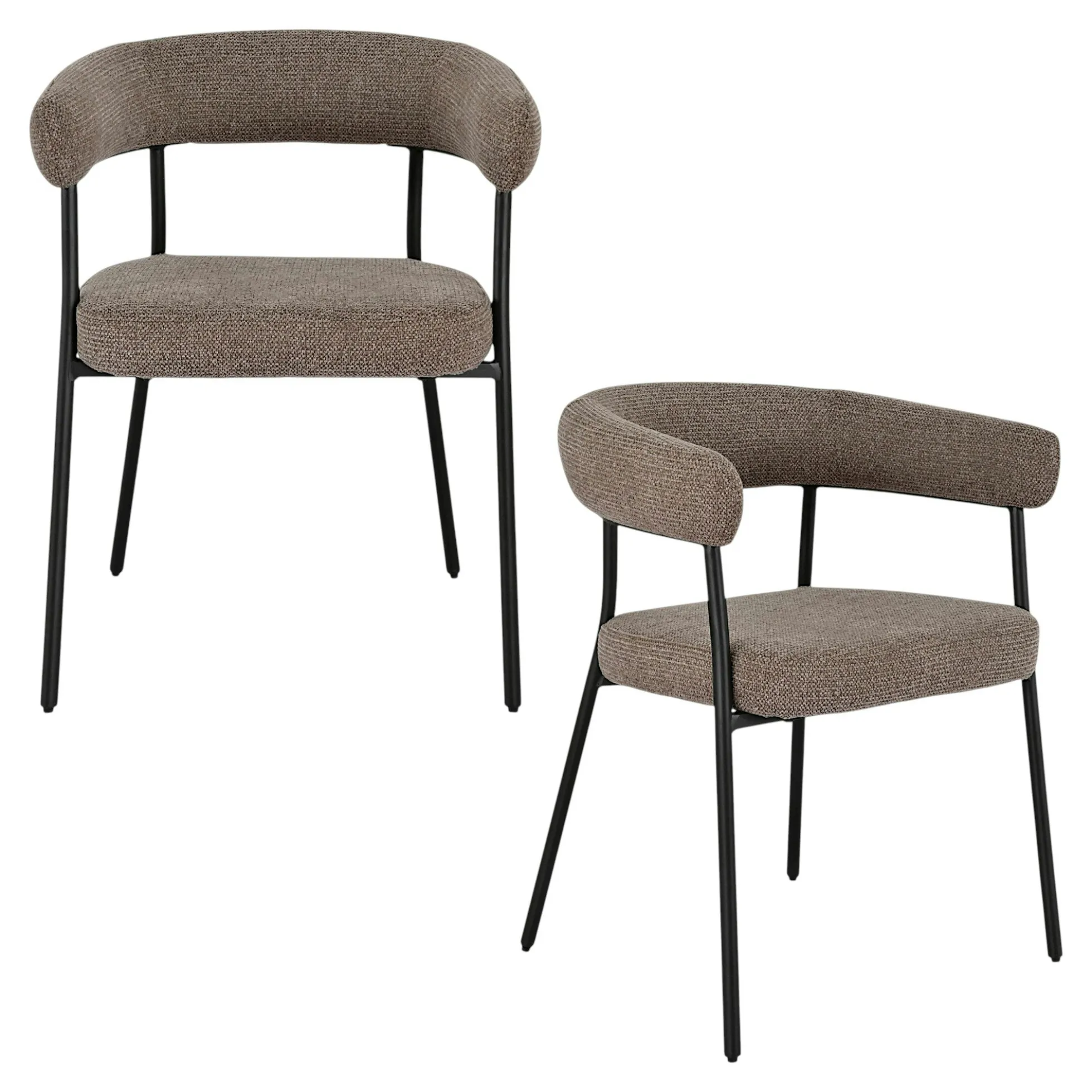Chaise de salle à manger marron avec dossier bandeau (lot de 2) BERLIN