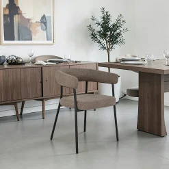 Chaise de salle à manger marron avec dossier bandeau (lot de 2) BERLIN