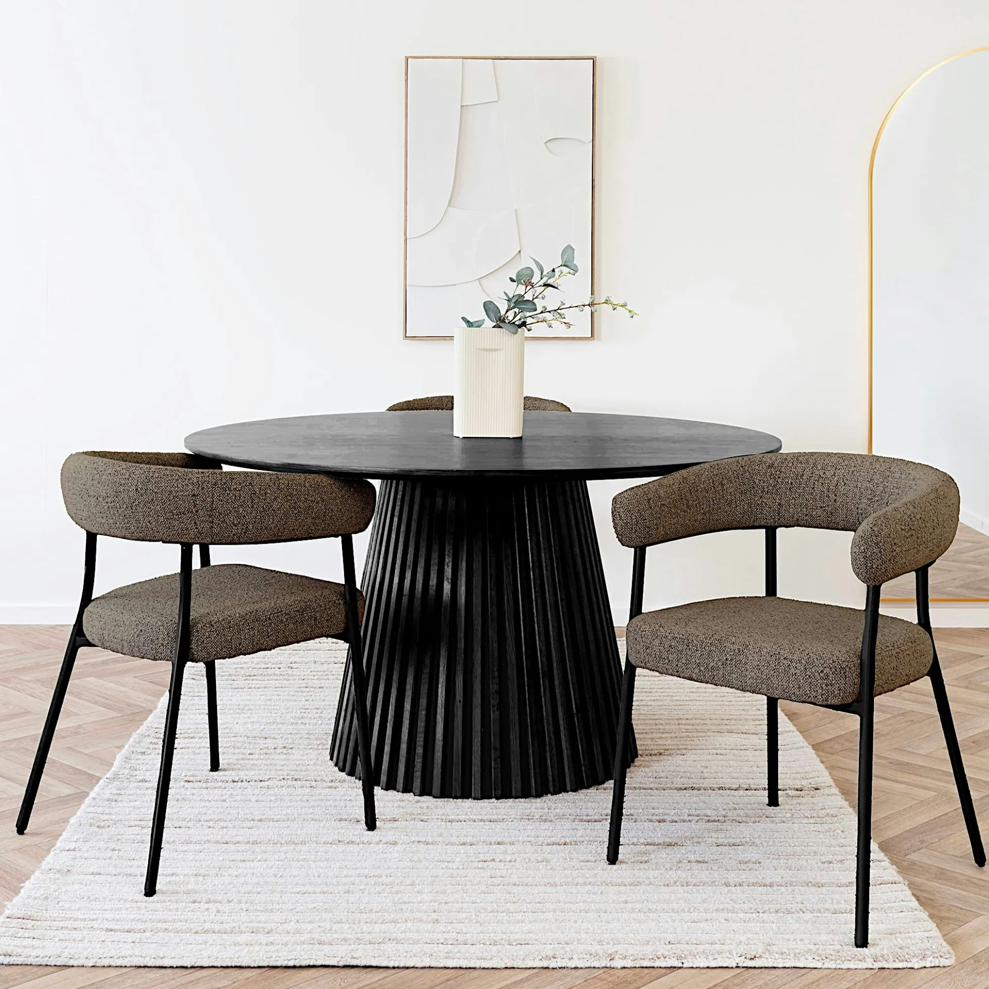 Chaise de salle à manger marron avec dossier bandeau (lot de 2) BERLIN