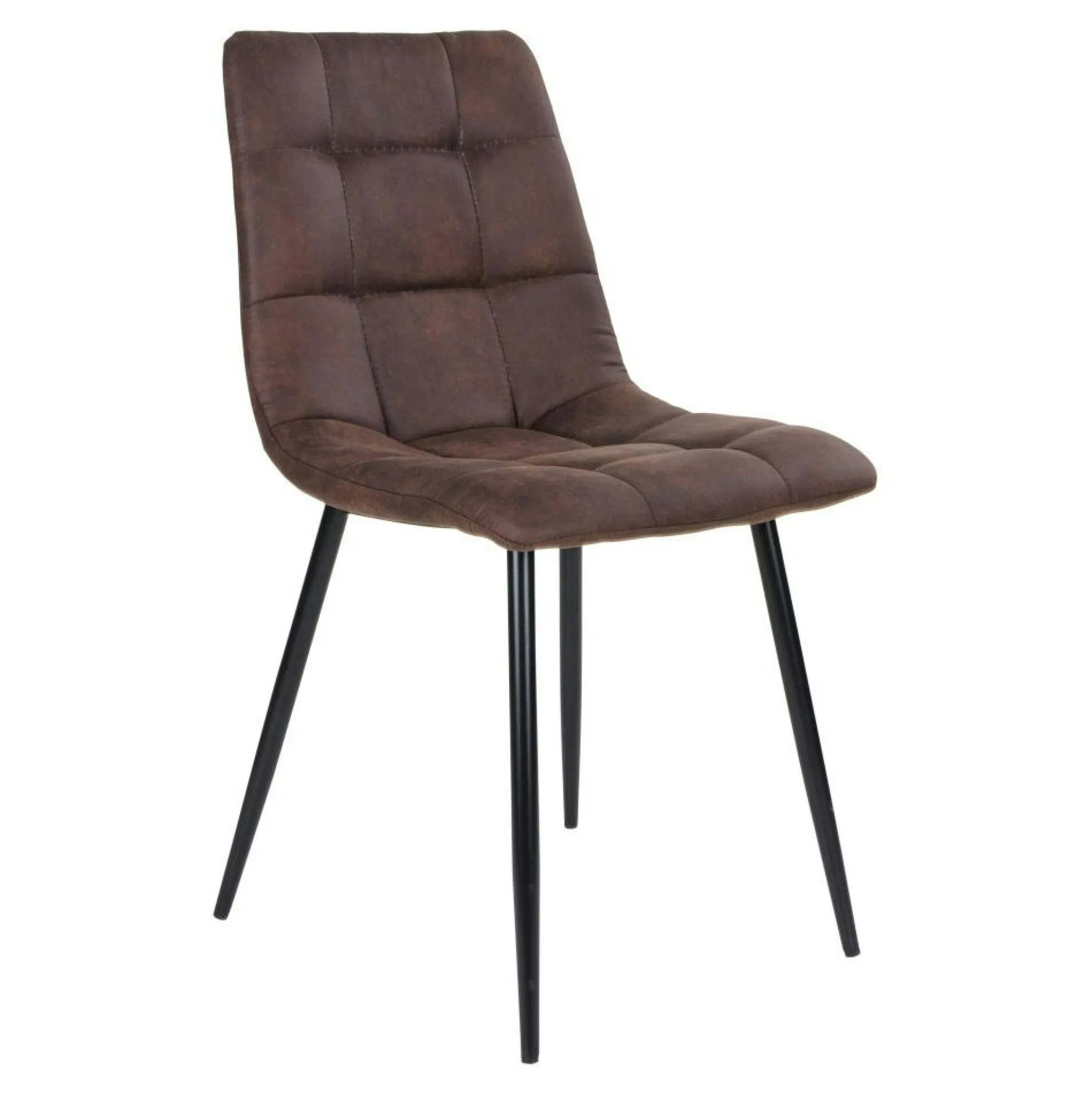 Chaise de salle à manger marron motif damier (lot de 2) TARAZ