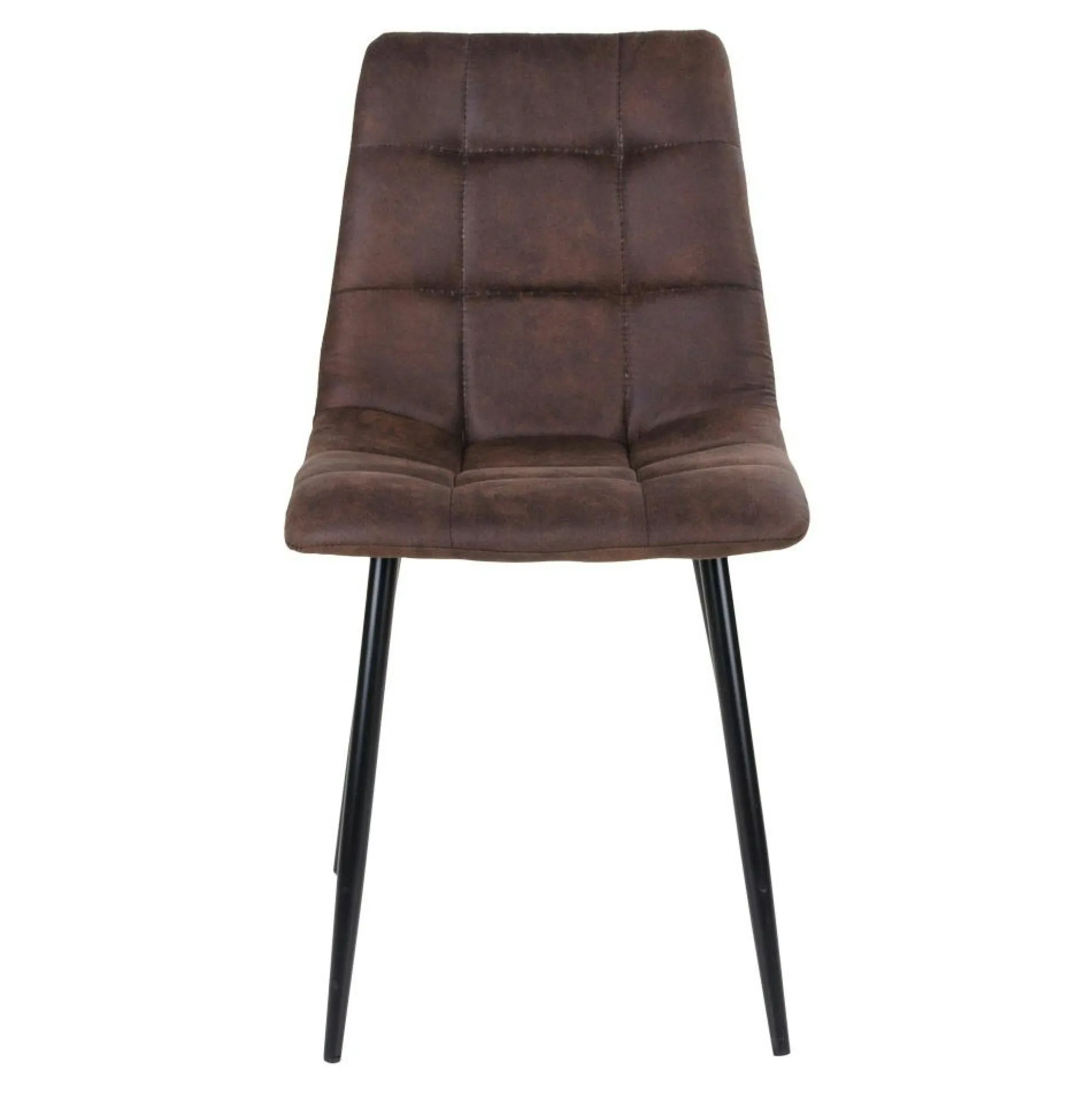 Chaise de salle à manger marron motif damier (lot de 2) TARAZ