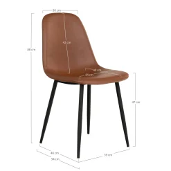 Chaise de salle à manger marron clair style vintage (lot de 2) BERLIN