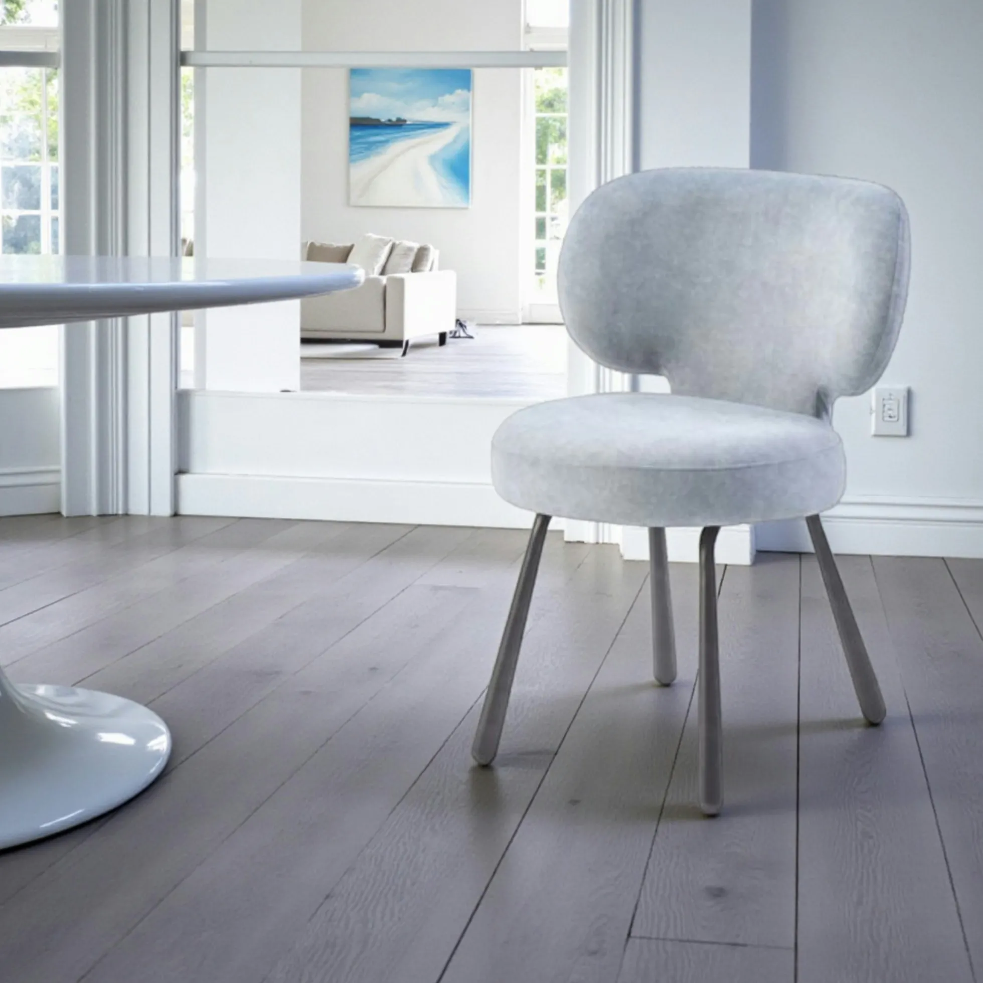 Chaise de salle à manger menthe, assise ronde (lot de 2) LIGURIE