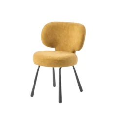 Chaise de salle à manger moutarde, assise ronde (lot de 2) LIGURIE