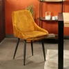 Chaise de salle à manger moutarde avec pieds métal (lot de 2) MALMOE