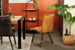 Chaise de salle à manger ocre avec pieds épingle (lot de 2) MALMOE