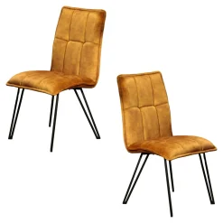 Chaise de salle à manger ocre avec pieds épingle (lot de 2) MALMOE