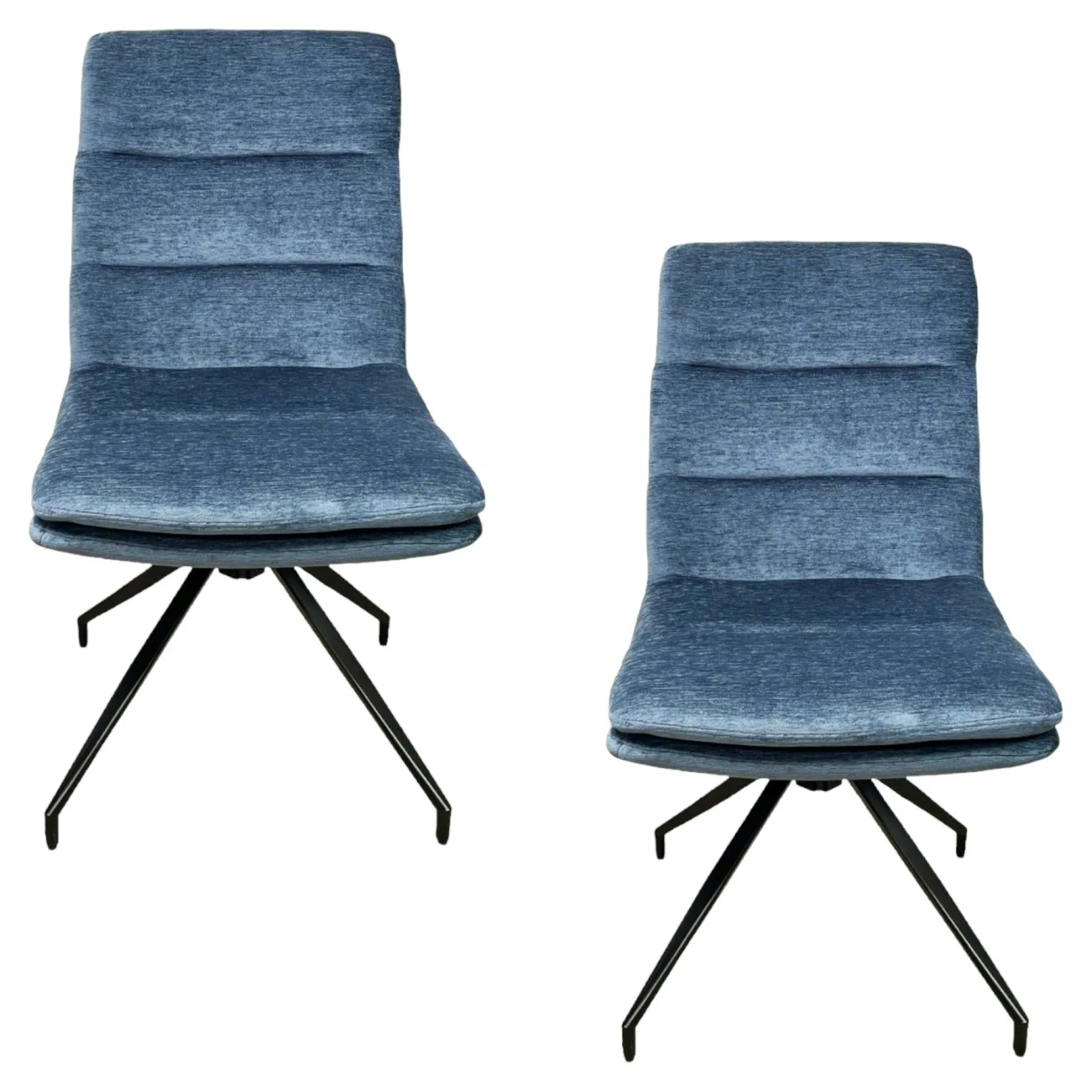 Chaise de salle à manger pivotante en velours bleu (lot de 2) PALERME