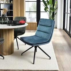 Chaise de salle à manger pivotante en velours bleu (lot de 2) PALERME