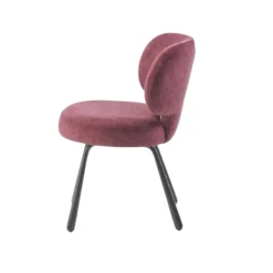 Chaise de salle à manger prune, assise ronde (lot de 2) LIGURIE