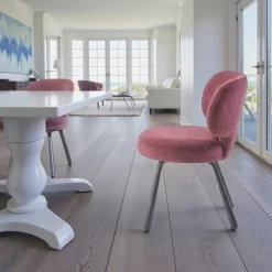 Chaise de salle à manger prune, assise ronde (lot de 2) LIGURIE