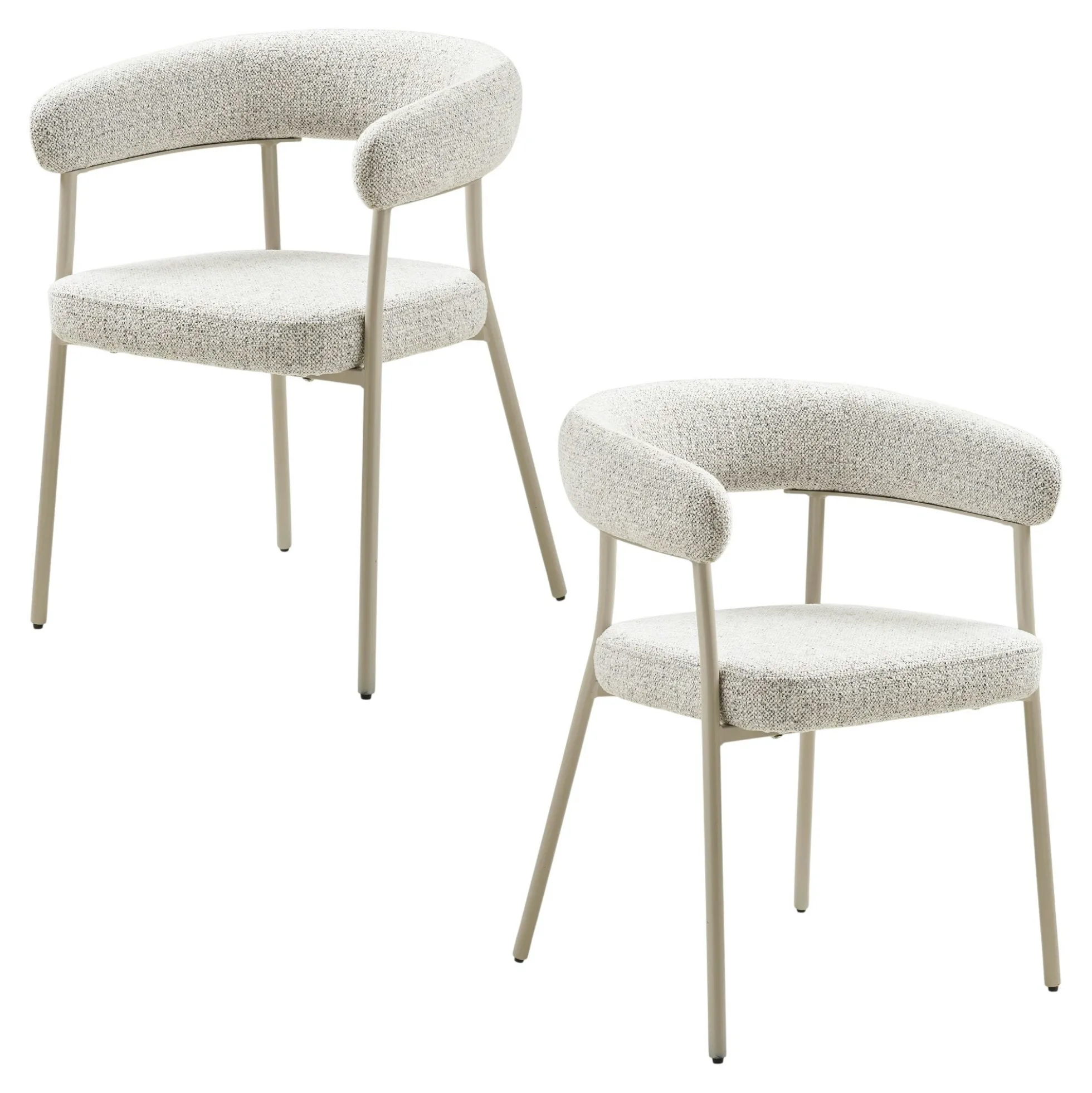 Chaise de salle à manger sable avec pieds gris (lot de 2) MONTREUX