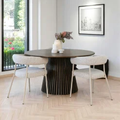 Chaise de salle à manger sable avec pieds gris (lot de 2) MONTREUX