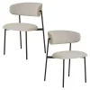 Chaise de salle à manger sable en bouclette avec dossier arrondi (lot de 2) MONTREUX