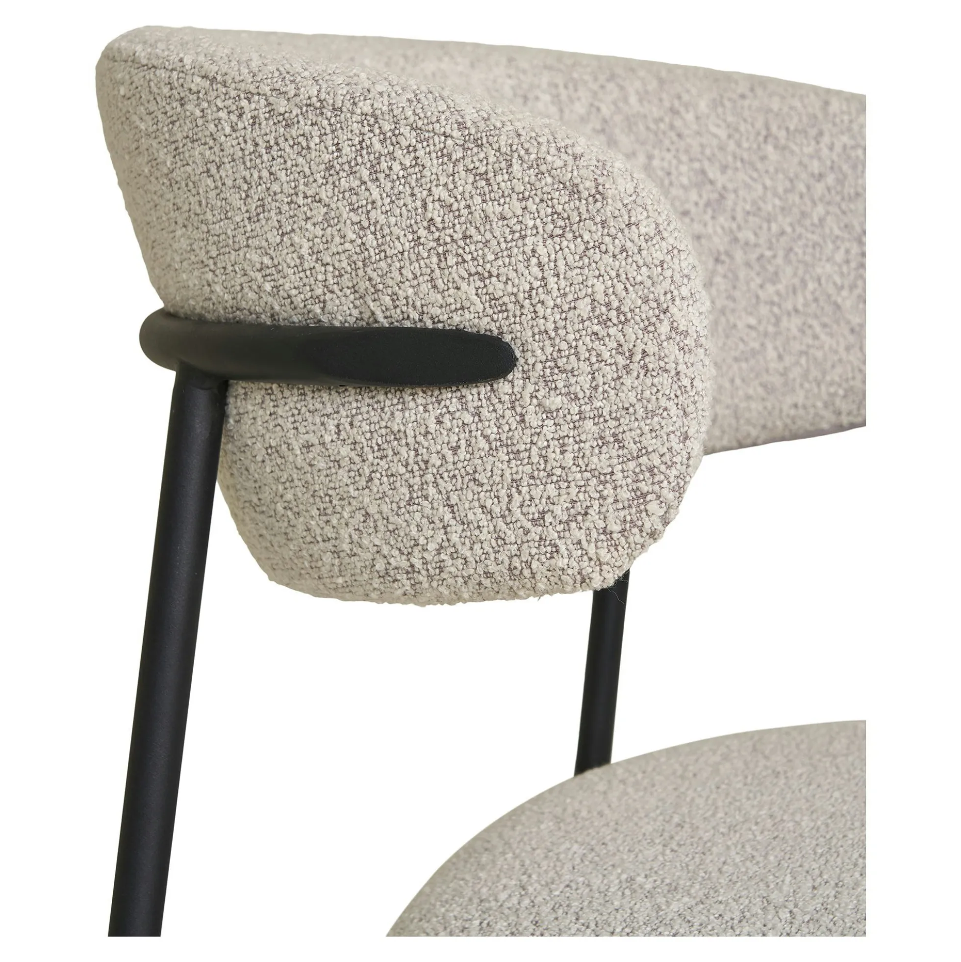 Chaise de salle à manger sable en bouclette avec dossier arrondi (lot de 2) MONTREUX