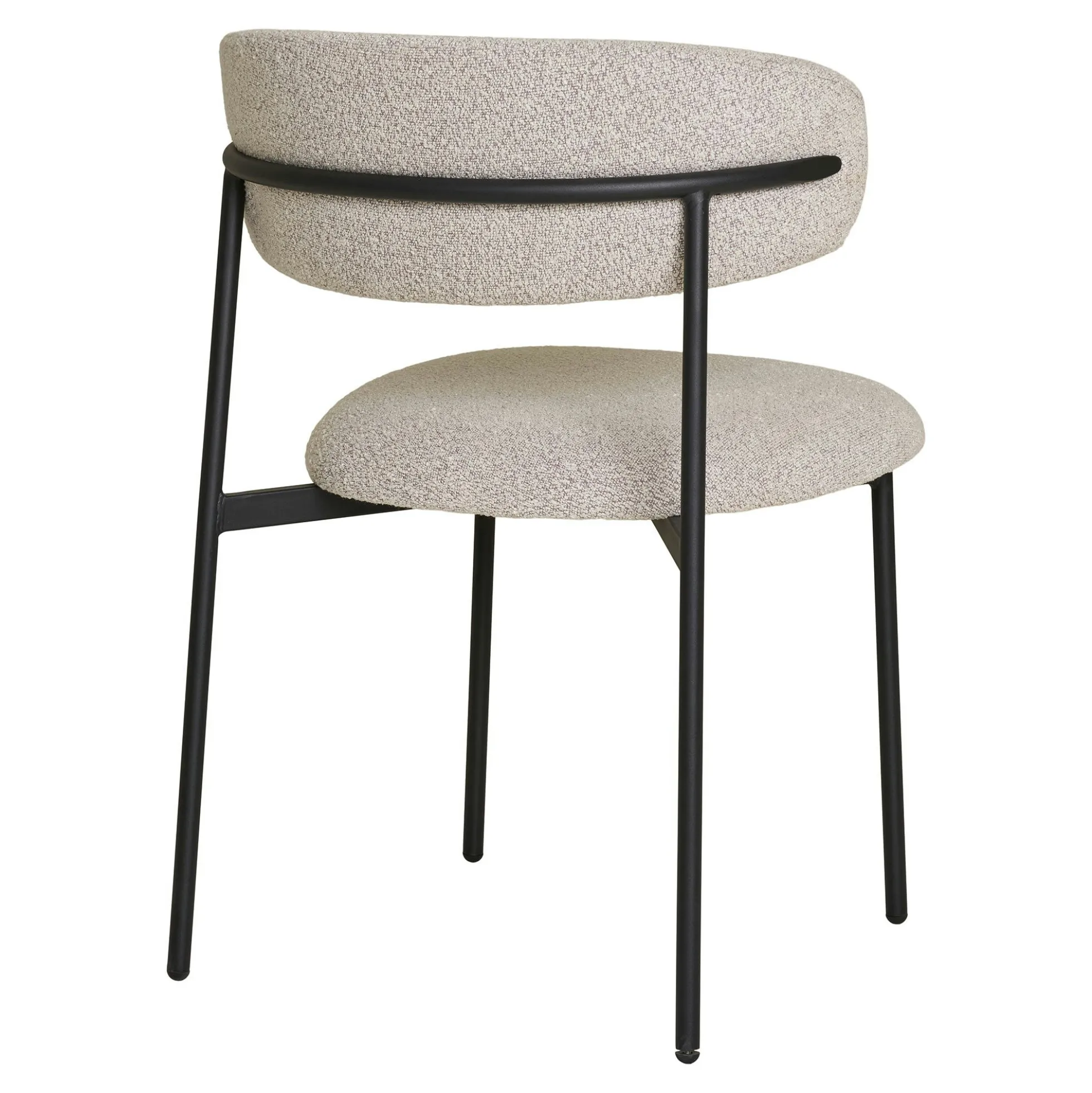 Chaise de salle à manger sable en bouclette avec dossier arrondi (lot de 2) MONTREUX