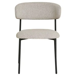 Chaise de salle à manger sable en bouclette avec dossier arrondi (lot de 2) MONTREUX