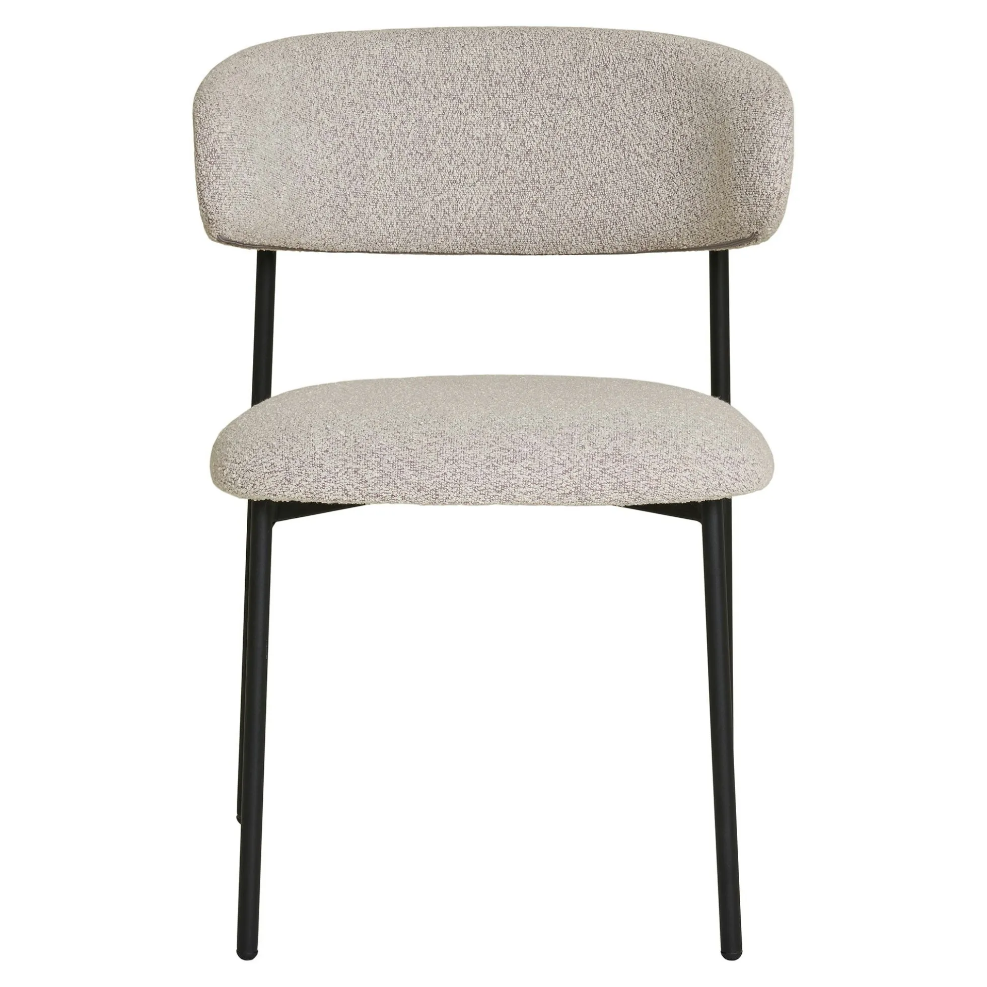 Chaise de salle à manger sable en bouclette avec dossier arrondi (lot de 2) MONTREUX