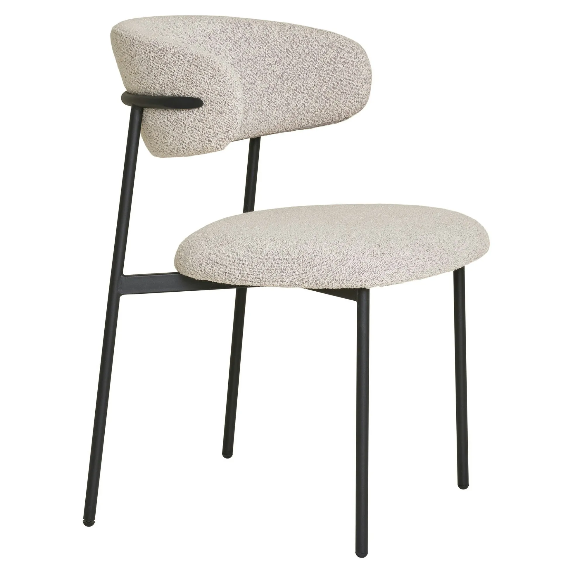 Chaise de salle à manger sable en bouclette avec dossier arrondi (lot de 2) MONTREUX