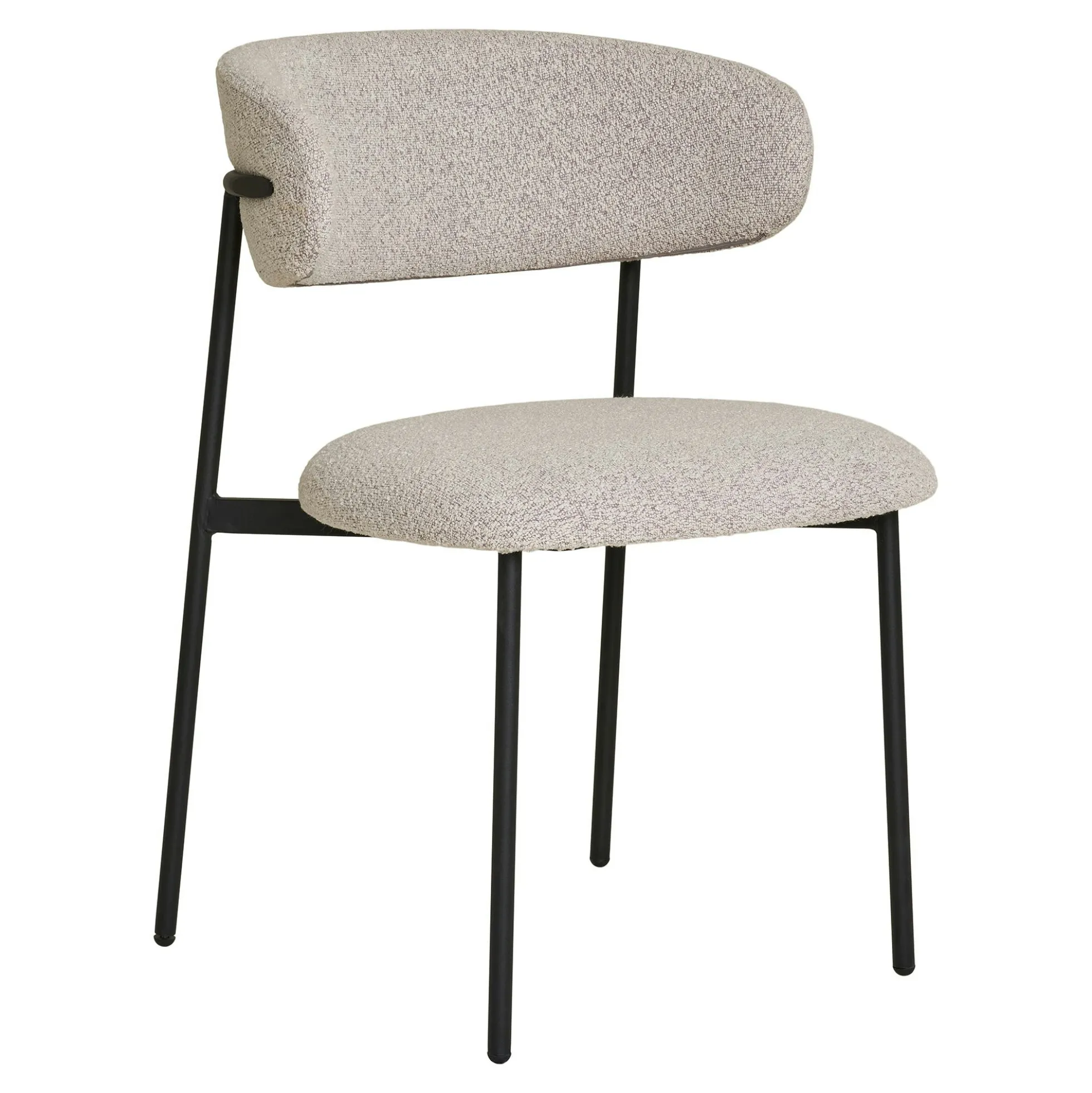 Chaise de salle à manger sable en bouclette avec dossier arrondi (lot de 2) MONTREUX