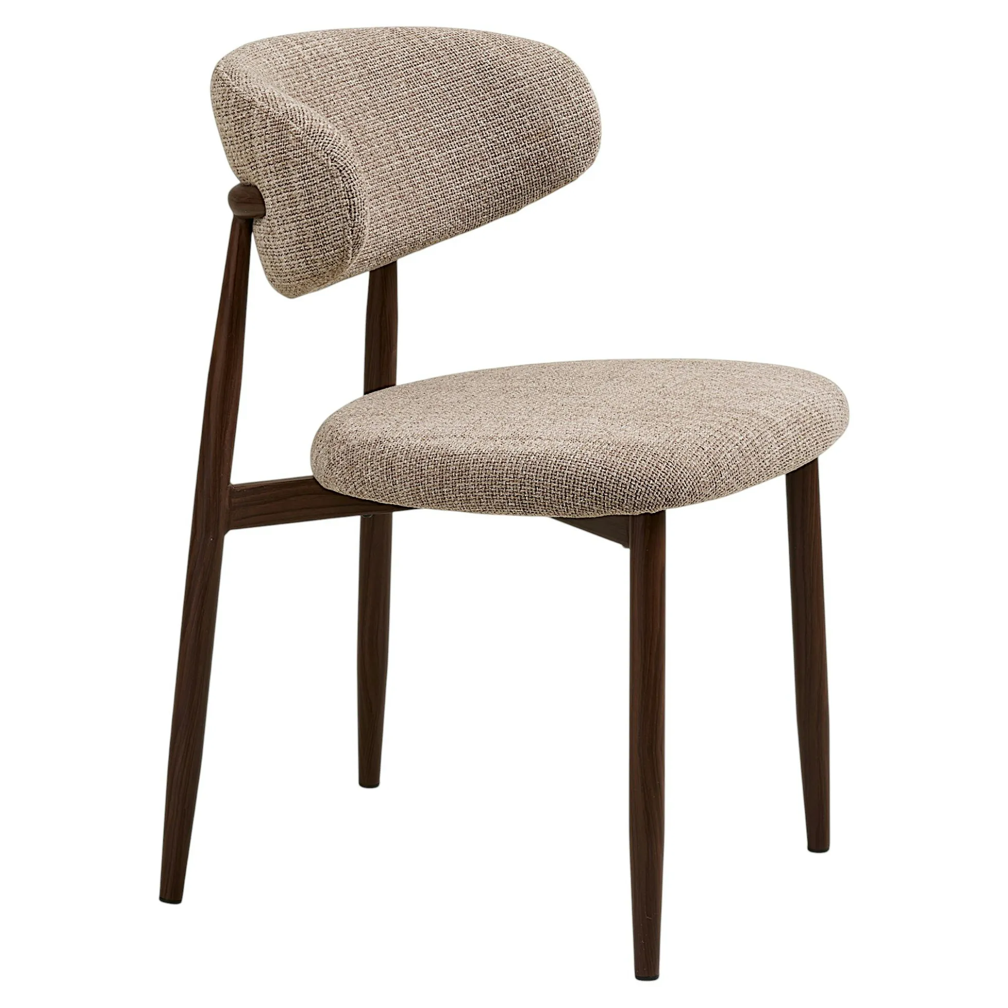 Chaise de salle à manger sable pieds effet bois foncé (lot de 2) AMSTERDAM