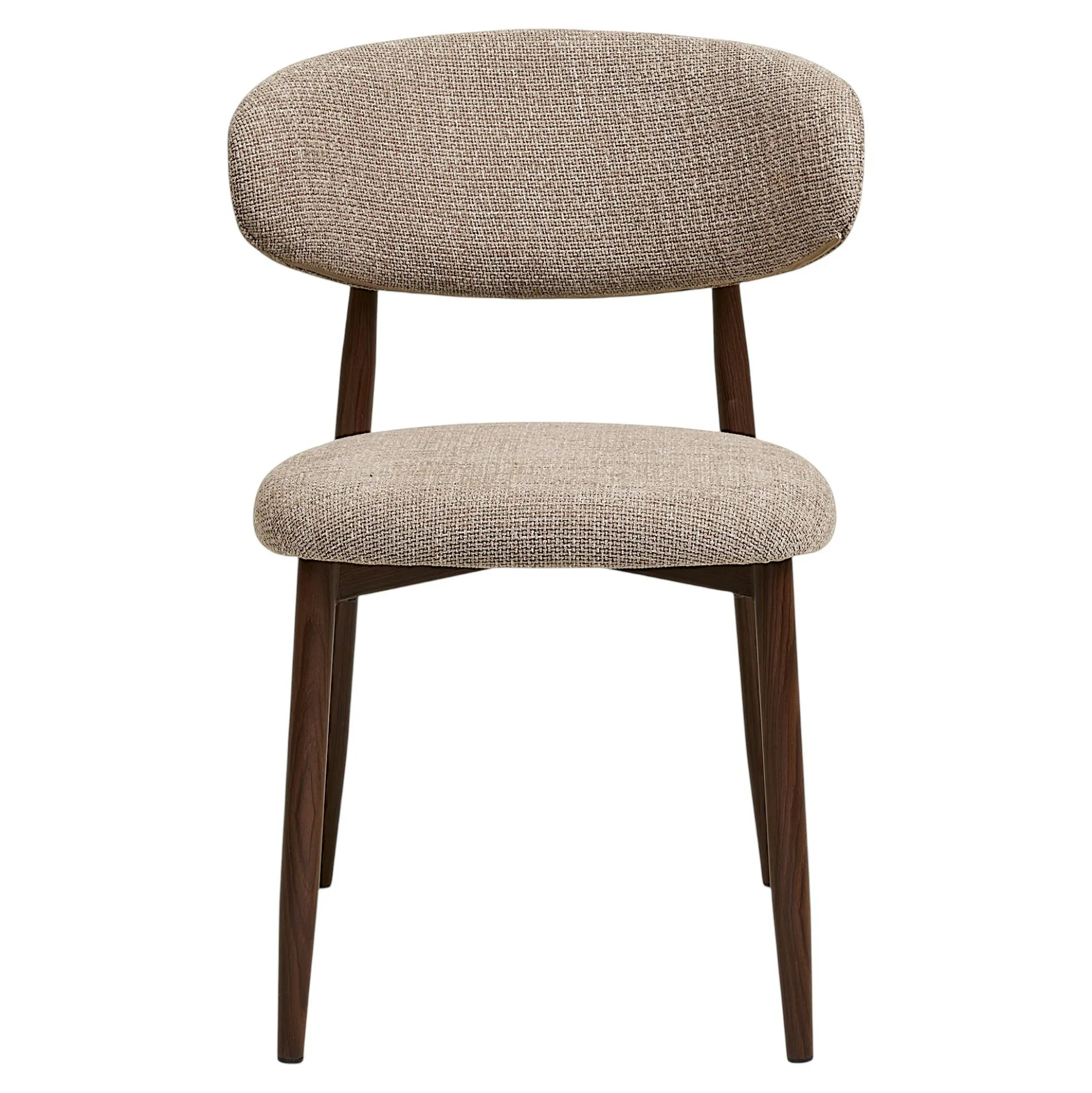 Chaise de salle à manger sable pieds effet bois foncé (lot de 2) AMSTERDAM