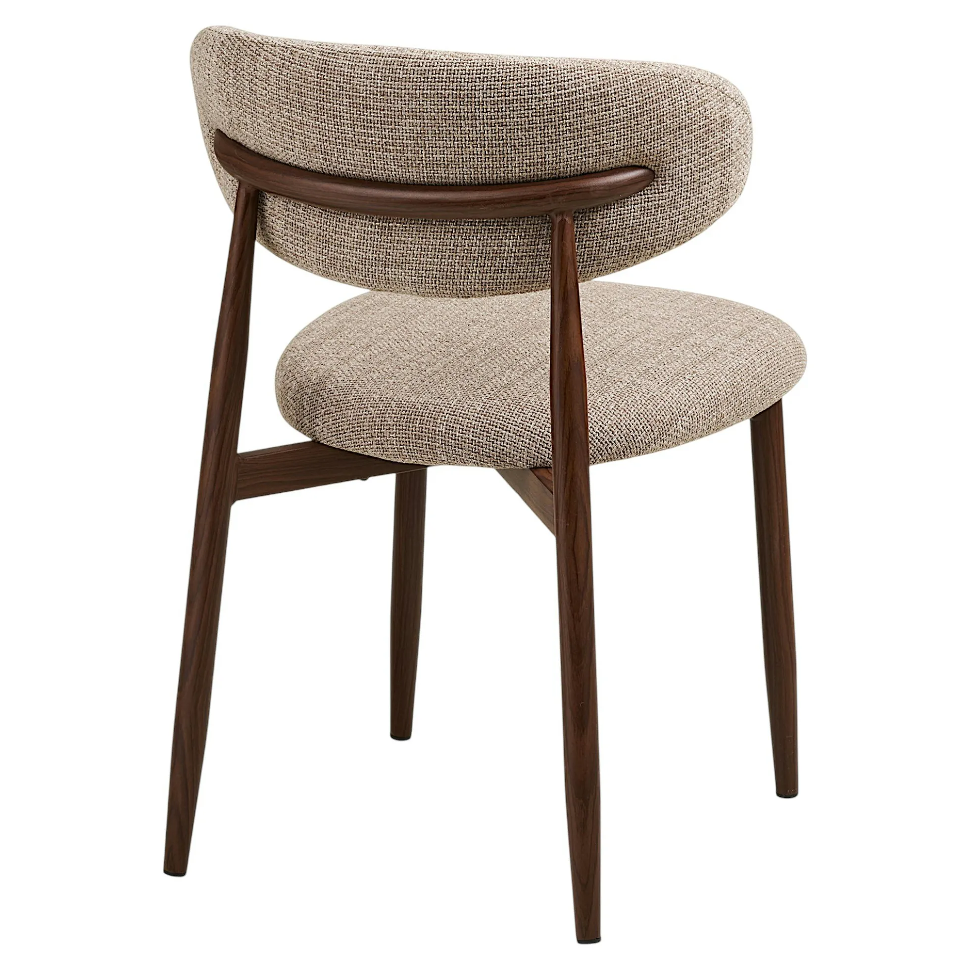 Chaise de salle à manger sable pieds effet bois foncé (lot de 2) AMSTERDAM