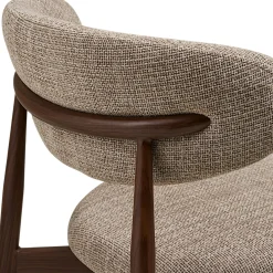 Chaise de salle à manger sable pieds effet bois foncé (lot de 2) AMSTERDAM