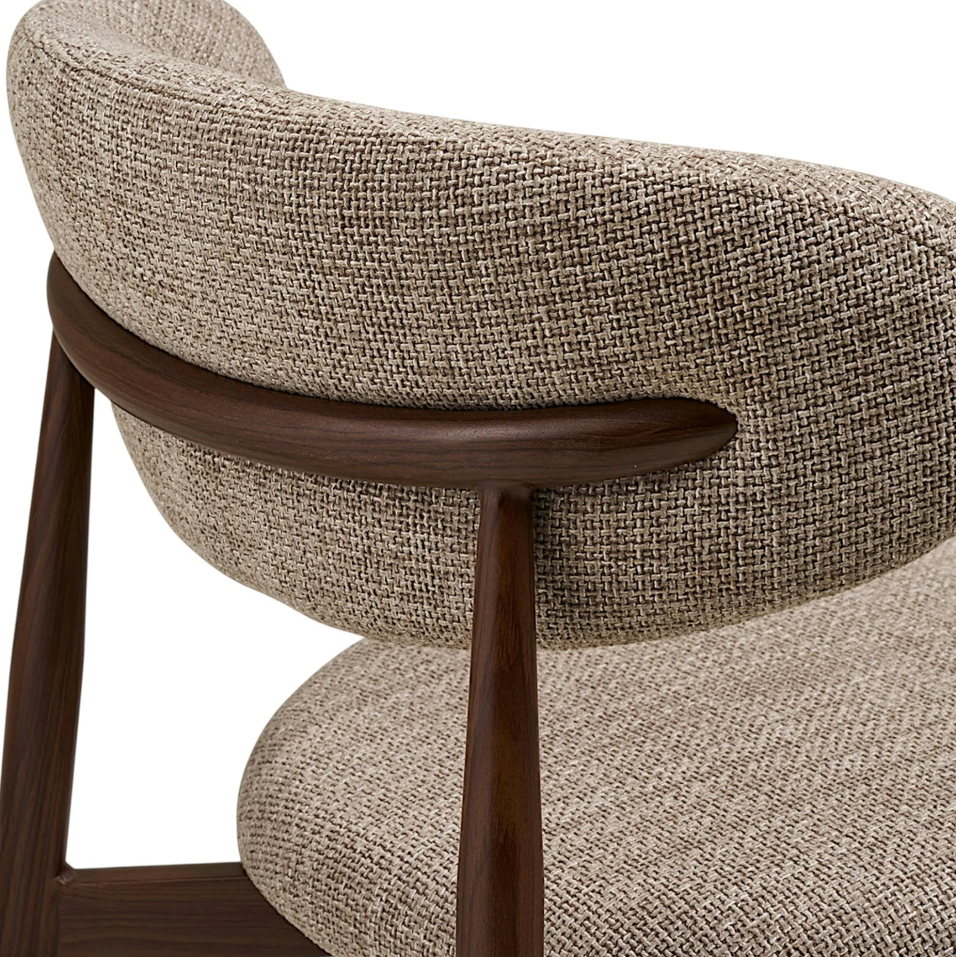 Chaise de salle à manger sable pieds effet bois foncé (lot de 2) AMSTERDAM