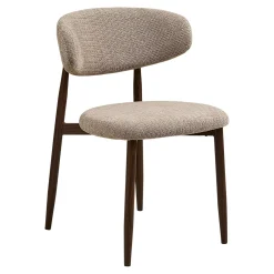 Chaise de salle à manger sable pieds effet bois foncé (lot de 2) AMSTERDAM