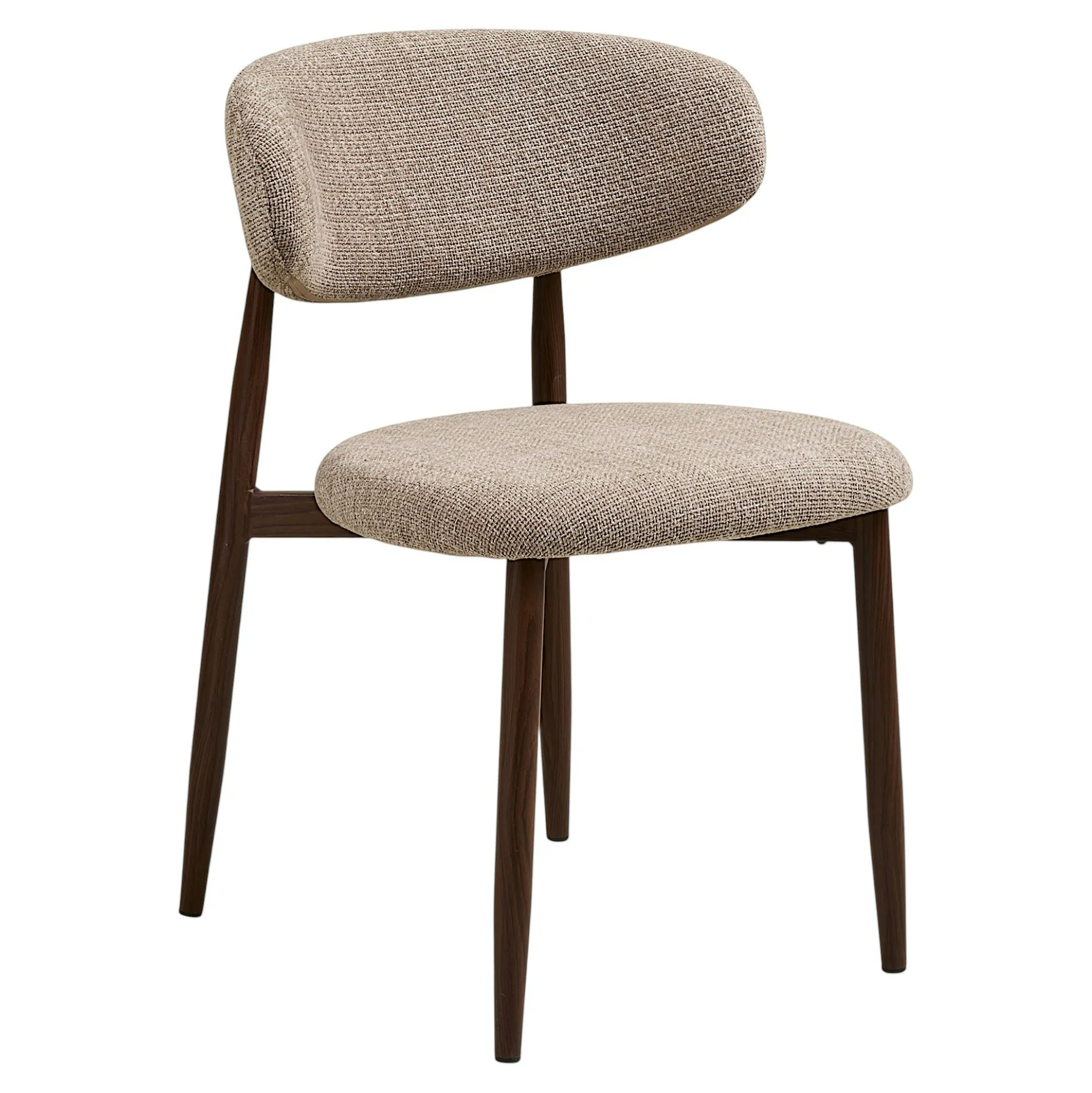 Chaise de salle à manger sable pieds effet bois foncé (lot de 2) AMSTERDAM