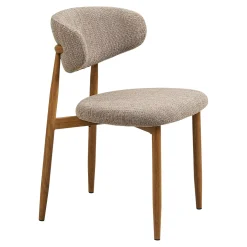 Chaise de salle à manger sable pieds effet bois clair (lot de 2) AMSTERDAM